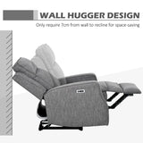 HOMCOM 150 Electric Reclining Chair, with USB port and Footrest - Charcoal Grey