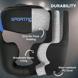 SPORTNOW Boxing Headguard, Boxing Headgear Helmet with Adjustable Strap for Full Face Protection for Kickboxing Sparring Martial Arts Karate Taekwondo, Blue