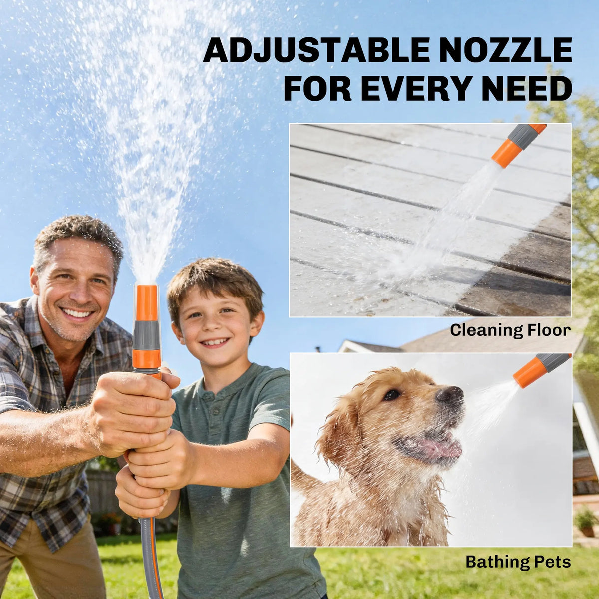 Outsunny Retractable Hose Reel Wall Mounted, 15+1.6m Garden Hose Pipe Reel with Auto Retraction, Self-Locking, Orange