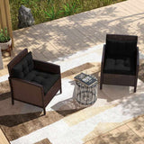 Outsunny 2-Piece Seat Cushions Back Pillows Replacement, Patio Chair Cushions Set for Indoor Outdoor, Black