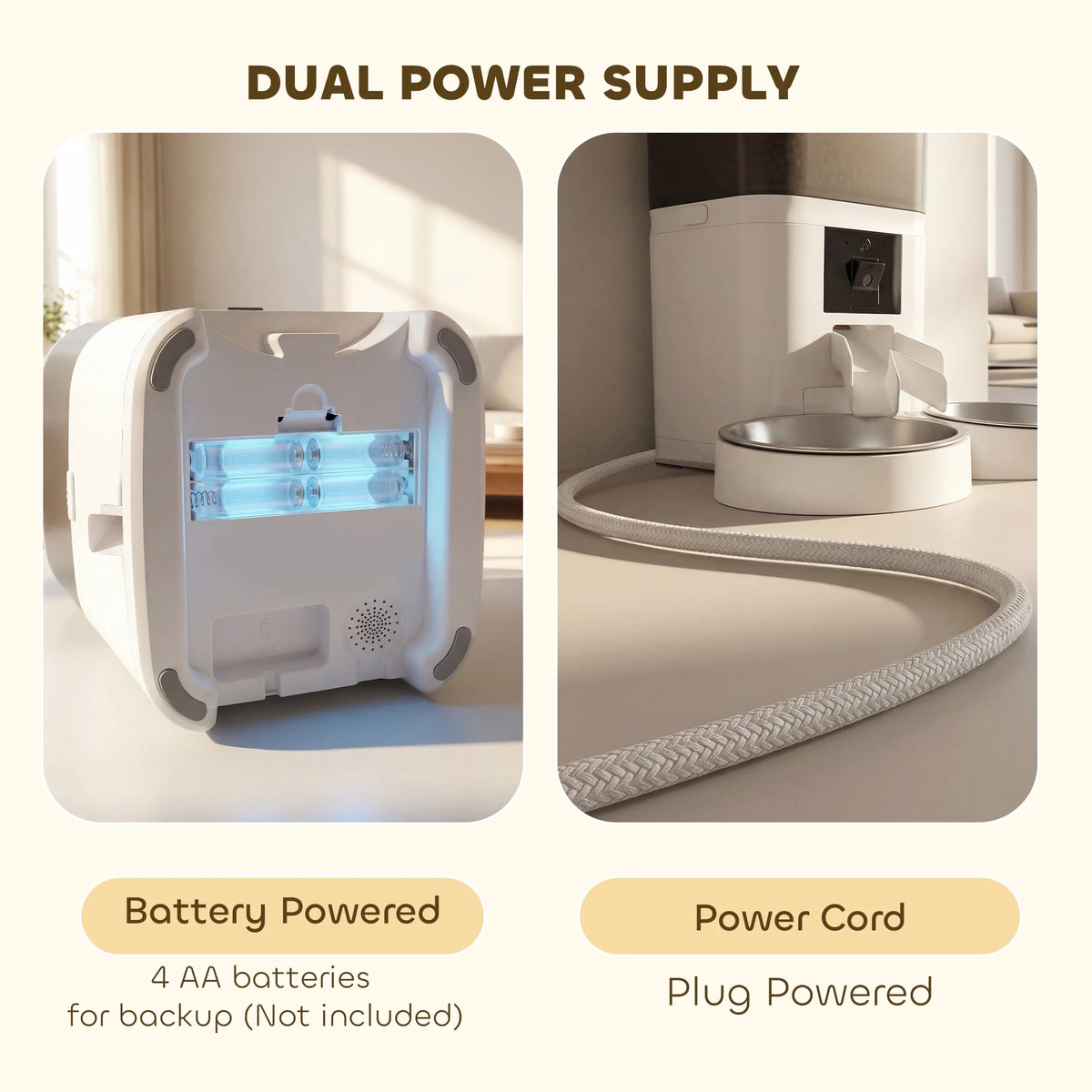 PawHut Automatic Cat Feeder for 2 Cats with HD Camera,2.4G & 5G WiFi Pet Food Dispenser 6L APP Control