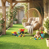 Outsunny Artificial Grass Turf Low Maintenance Realistic Lawn Pet Turf with Drain Holes for Garden 1m x 4m Green