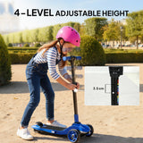 AIYAPLAY Three-Wheel Foldable Electric Scooter for Kids Aged 6-10 Years, Blue