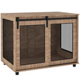 PawHut Dog Crate Furniture with Sliding Door for Large Dogs, 98 x 60 x 78cm, Walnut Brown