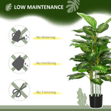 HOMCOM Artificial Evergreen Tree Fake Decorative Plant in Nursery Pot for Indoor Decor, 120cm