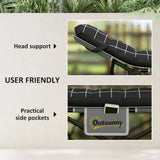 Outsunny 67cm Wide Folding Bed, Camping Cot for Adults with Mattress, Storage Pocket, Carry Bag, Max Load 150kg, Black