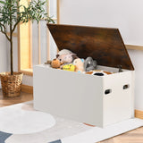 Chest bench with storage space Bench with lid &amp; anti-pinch protection 90 x 45 x 45.5 cm