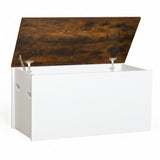 Chest bench with storage space Bench with lid &amp; anti-pinch protection 90 x 45 x 45.5 cm