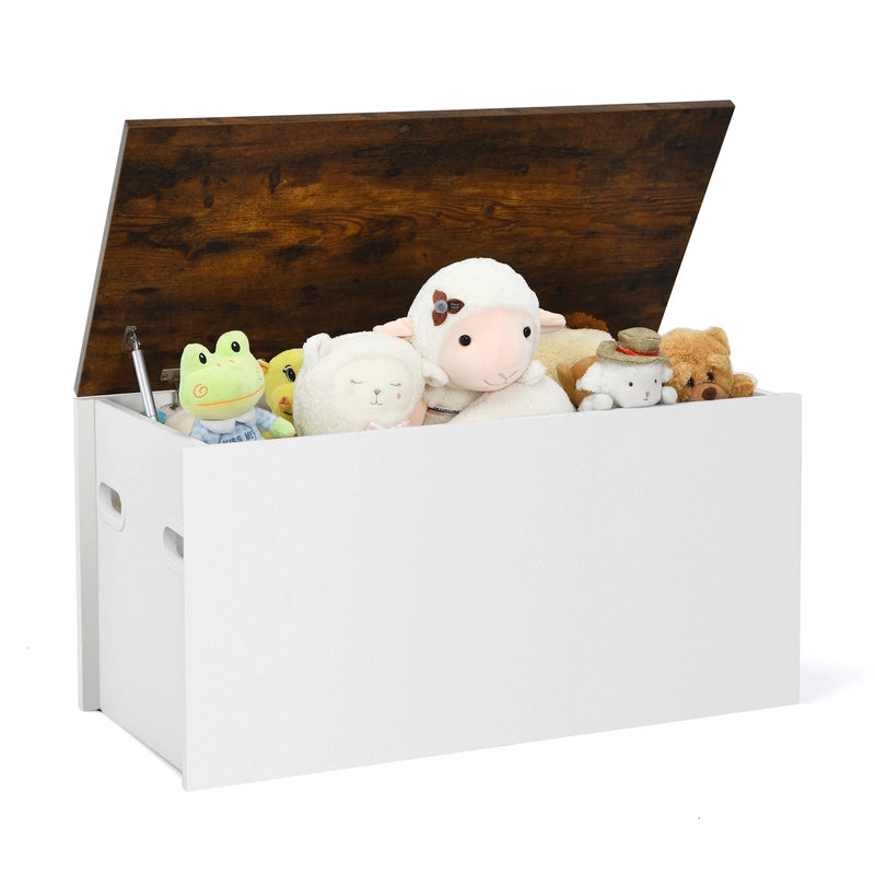 Chest bench with storage space Bench with lid &amp; anti-pinch protection 90 x 45 x 45.5 cm
