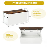 Chest bench with storage space Bench with lid &amp; anti-pinch protection 90 x 45 x 45.5 cm