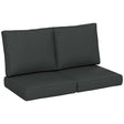 Outsunny 2 Seater Back and Seat Cushion Pillows Replacement, Patio Chair Cushions Set for Indoor Outdoor, Charcoal Grey