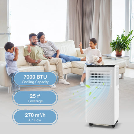 4 in 1 Floor AC Unit with Fan and Dehumidifier-White