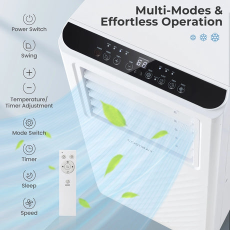 4 in 1 Floor AC Unit with Fan and Dehumidifier-White