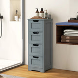 Floor Storage Cabinet Freestanding Bathroom Cabinet with 4 Drawers-Grey