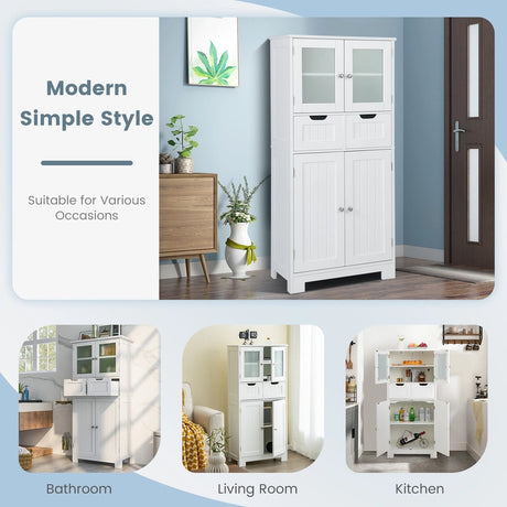 5-layer Freestanding Floor Cabinet for Bath