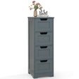 Floor Storage Cabinet Freestanding Bathroom Cabinet with 4 Drawers-Grey