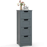 Floor Storage Cabinet Freestanding Bathroom Cabinet with 4 Drawers-Grey
