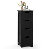 Floor Storage Cabinet Freestanding Bathroom Cabinet with 4 Drawers-Black