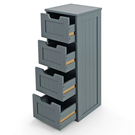 Floor Storage Cabinet Freestanding Bathroom Cabinet with 4 Drawers-Grey
