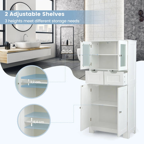 5-layer Freestanding Floor Cabinet for Bath