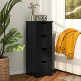Floor Storage Cabinet Freestanding Bathroom Cabinet with 4 Drawers-Black