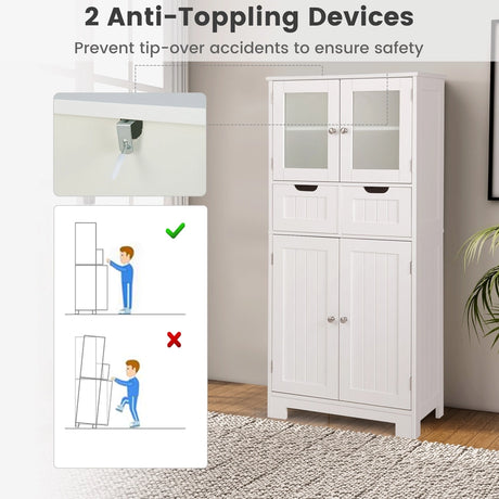5-layer Freestanding Floor Cabinet for Bath