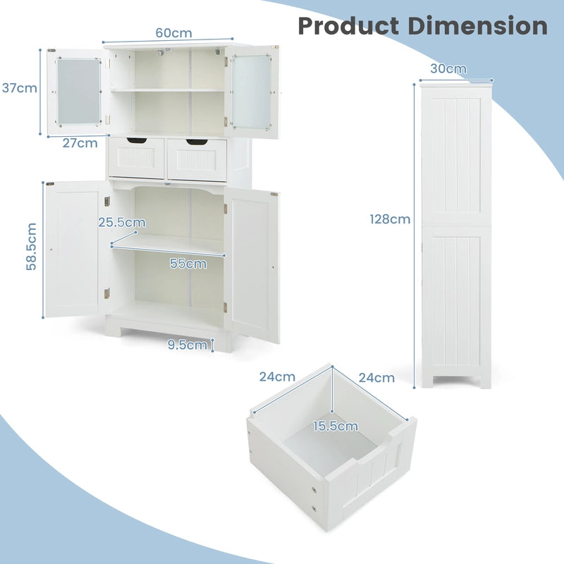 5-layer Freestanding Floor Cabinet for Bath
