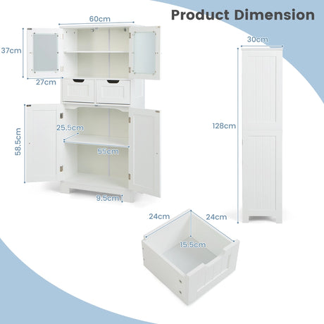 5-layer Freestanding Floor Cabinet for Bath