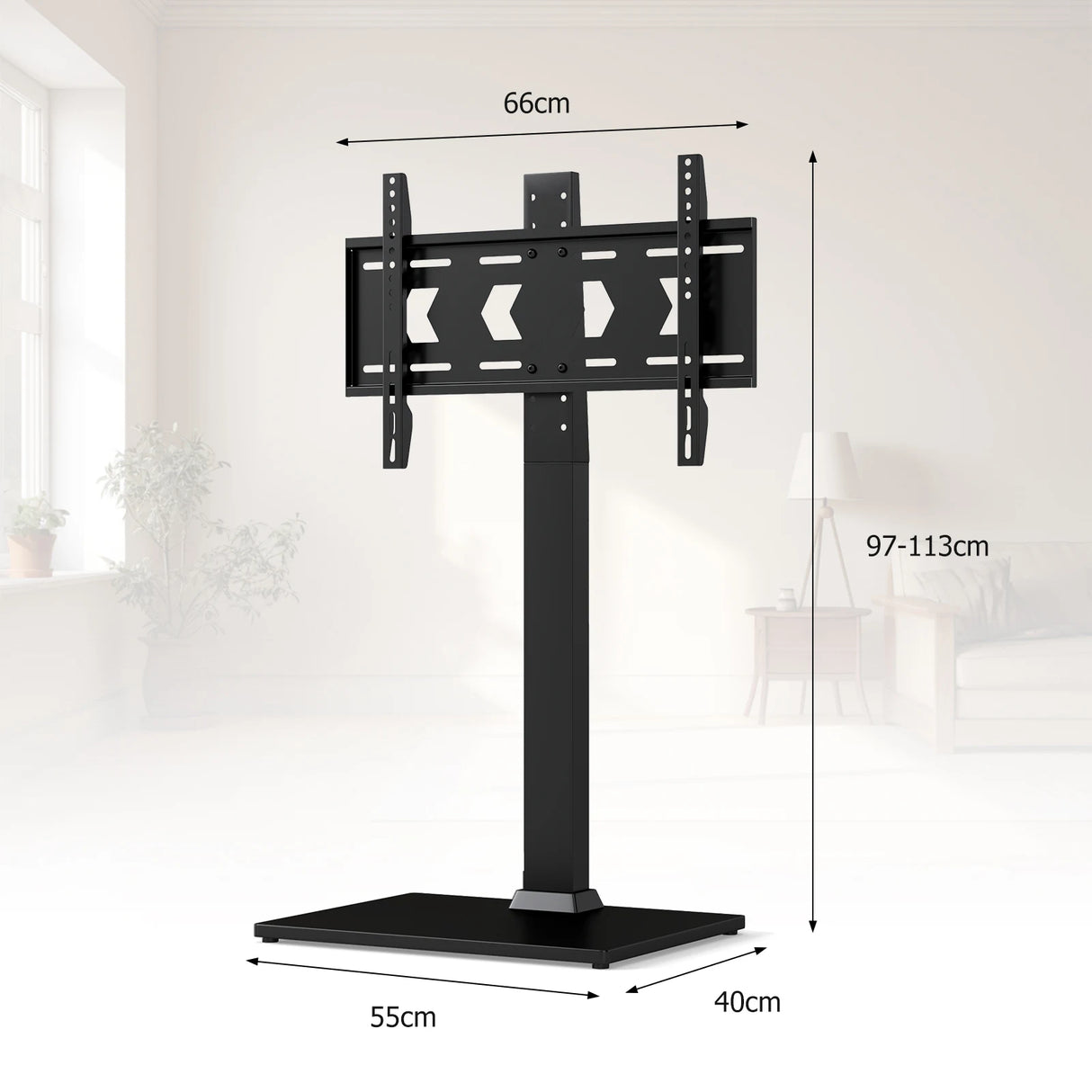 Height Adjustable Floor TV Stand with AV Shelf for 32-70 Inch TVs