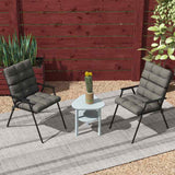 Outsunny 2-Piece Seat Cushion Replacement with Backrest, Garden Patio Chair Cushions Set with Ties, Charcoal Grey