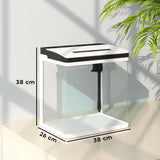 PawHut 28L Glass Aquarium Fish Tank with Filter, LED Lighting, for Betta, Guppy, Mini Parrot Fish, Shrimp, 38 x 26 x 39.5cm