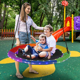 Saucer swing with 100 cm diameter, load capacity up to 300 kg LED swing for children &amp; adults rainbow color