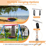 Saucer swing with 100 cm diameter, load capacity up to 300 kg LED swing for children &amp; adults rainbow color