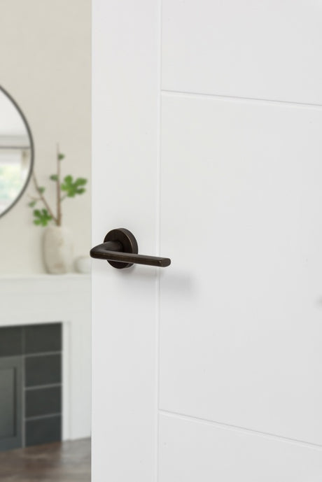 Forme Milly Lever Door Handle on Minimal Round Rose - Urban Bronze - Set