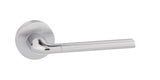 LIMITED EDIITON Forme Milly Lever Door Handle on Minimal Round Rose - Satin Chrome/Polished Chrome - Set