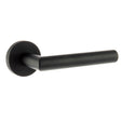 Forme Elle Lever Door Handle on Minimal Round Rose - Matt Black - Set