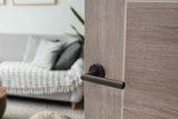 Forme Elle Lever Door Handle on Minimal Round Rose - Urban Dark Bronze - Set