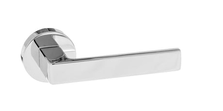 Forme Asti Lever Door Handle on Minimal Round Rose - Polished Chrome - Set