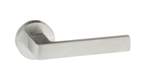 Forme Asti Lever Door Handle on Minimal Round Rose - Satin Chrome - Set