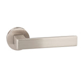 Forme Asti Lever Door Handle on Minimal Round Rose - Satin Nickel - Set