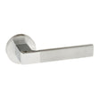 Forme Asti Lever Door Handle on Minimal Round Rose - Satin Chrome/Polished Chrome - Set