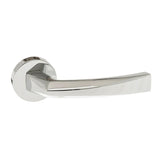 LIMITED EDITION Forme Crystal Lever Door Handle on Minimal Round Rose - Polished Chrome - Set