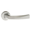 Forme Crystal Lever Door Handle on Minimal Round Rose - Satin Chrome - Set