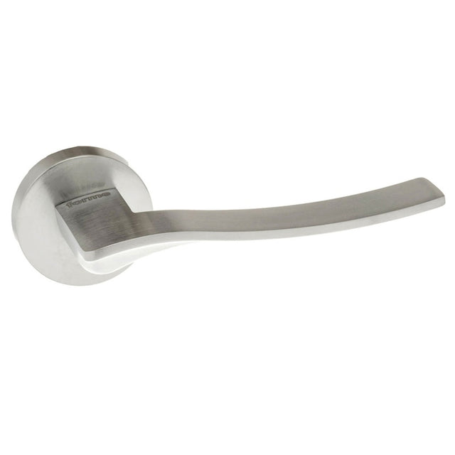 LIMITED EDITION Forme Olimpia Lever Door Handle on Minimal Round Rose - Satin Chrome - Set