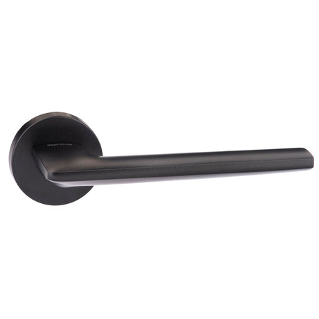 Forme Boston Lever Door Handle on Minimal Round Rose - Matt Black - Set