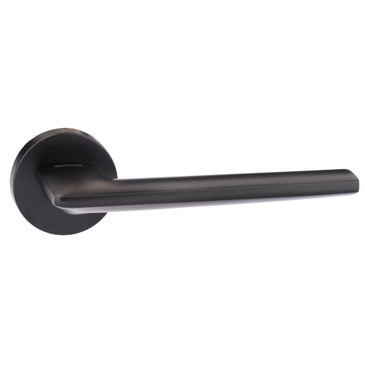 Forme Boston Lever Door Handle on Minimal Round Rose - Matt Black - Set