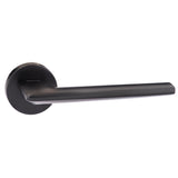 Forme Boston Lever Door Handle on Minimal Round Rose - Matt Black - Set