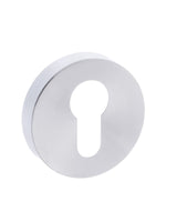 CleanTouch Anti-Bac Euro Escutcheons on Minimal Round Rose - Satin Chrome - Pair