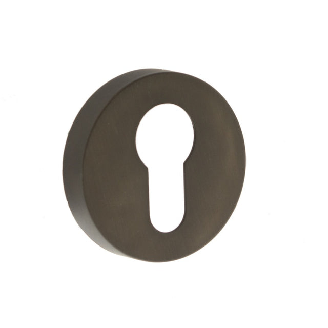 Forme Euro Escutcheons on Minimal Round Rose - Urban Dark Bronze - Pair