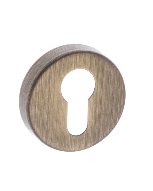 Forme Euro Escutcheons on Minimal Round Rose - Yester Bronze - Pair